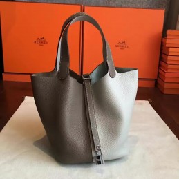 Taupe Gray Picotin Lock 22 Bag