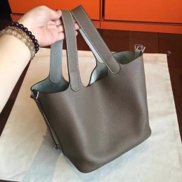 Taupe Gray Picotin Lock 22 Bag