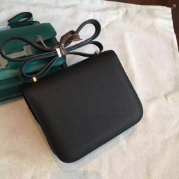 Black Constance Mini 18 Gold Hardware Bag