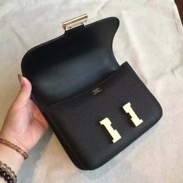 Black Constance Mini 18 Gold Hardware Bag