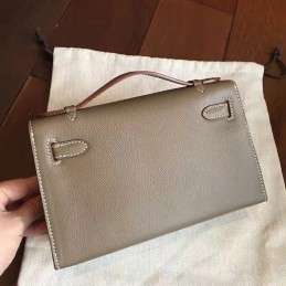 Taupe Kelly Pochette Gold Hardware Bag