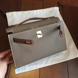Taupe Kelly Pochette Gold Hardware Bag
