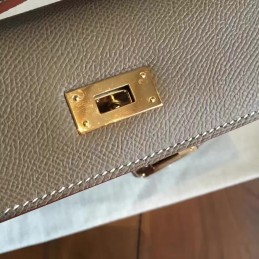 Taupe Kelly Pochette Gold Hardware Bag