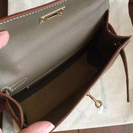 Taupe Kelly Pochette Gold Hardware Bag