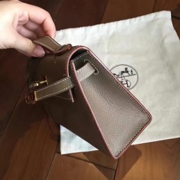 Taupe Kelly Pochette Gold Hardware Bag