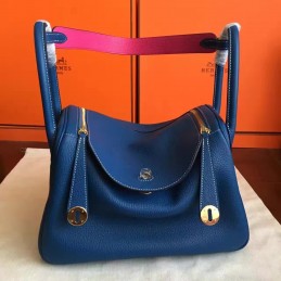 Blue Lindy 30 Gold Hardware Bag
