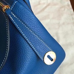 Blue Lindy 30 Gold Hardware Bag