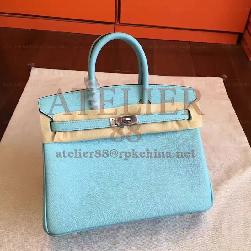Sky Blue Birkin 25 Palladium Hardware Bag