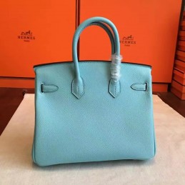 Sky Blue Birkin 25 Palladium Hardware Bag