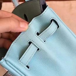 Sky Blue Birkin 25 Palladium Hardware Bag