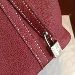 Burgundy Picotin Lock 22 Bag