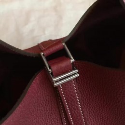 Burgundy Picotin Lock 22 Bag