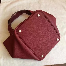 Burgundy Picotin Lock 22 Bag