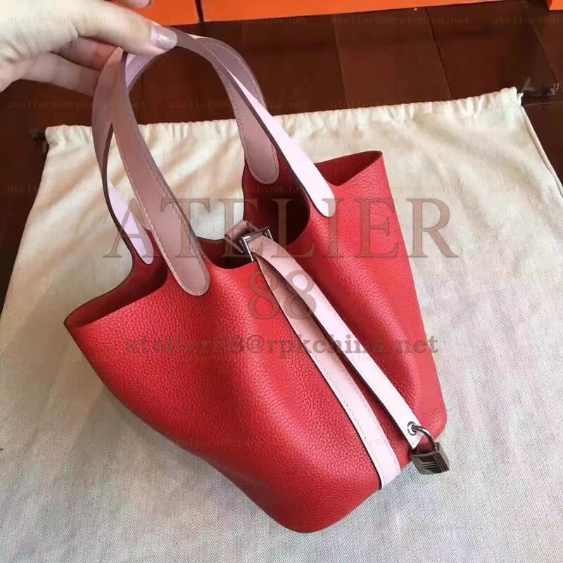 Red Pink Picotin Lock 13 Bag