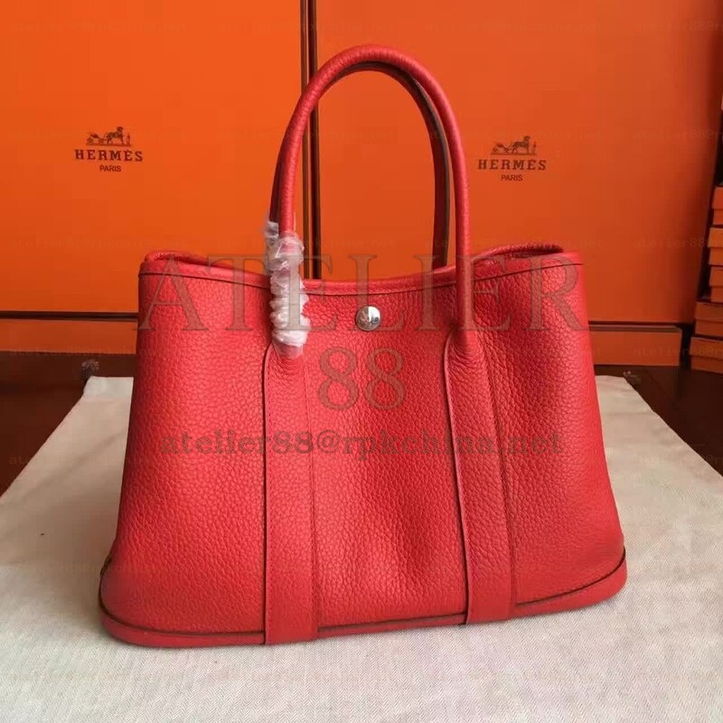 Red Garden Party 30 Textured Leather Bag