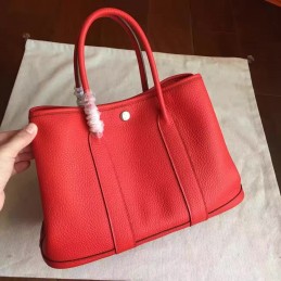 Red Garden Party 30 Textured Leather Bag