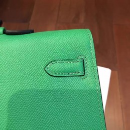 Green Kelly Cut Clutch Gold Hardware