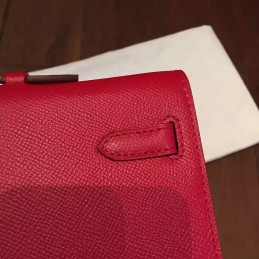 Red Kelly Cut Clutch Gold Hardware