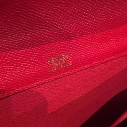 Red Kelly Cut Clutch Gold Hardware