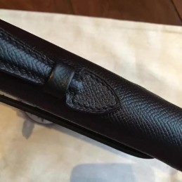 Black Kelly Cut Clutch Gold Hardware