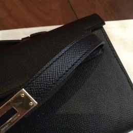 Black Kelly Cut Clutch Gold Hardware