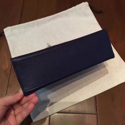 Navy Blue Kelly Pochette Palladium Hardware Bag