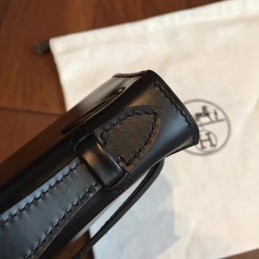 Black Kelly Pochette Palladium Hardware Bag