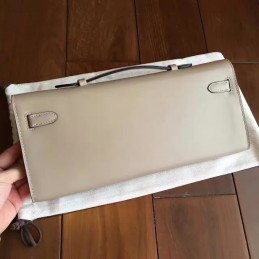 Cream Kelly Cut Clutch Gold Hardware