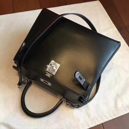 Black Kelly 28 Palladium Hardware Bag
