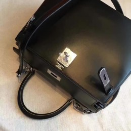 Black Kelly 28 Palladium Hardware Bag
