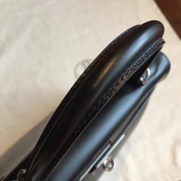 Black Kelly 28 Palladium Hardware Bag