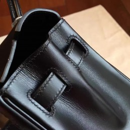 Black Kelly 28 Palladium Hardware Bag