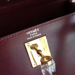 Burgundy Kelly 28 Palladium Hardware Bag