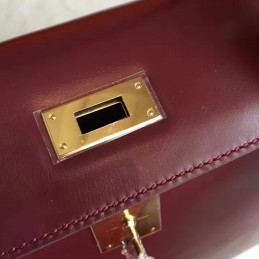 Burgundy Kelly 28 Palladium Hardware Bag