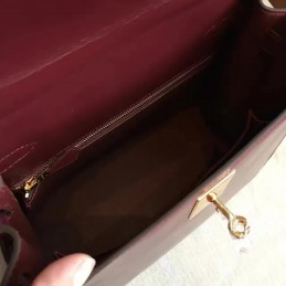Burgundy Kelly 28 Palladium Hardware Bag