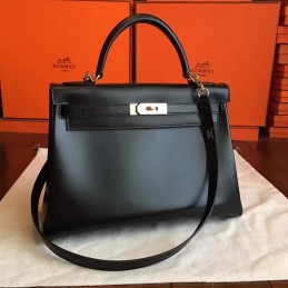 Black Kelly 32 Palladium Hardware Bag