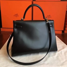 Black Kelly 32 Palladium Hardware Bag