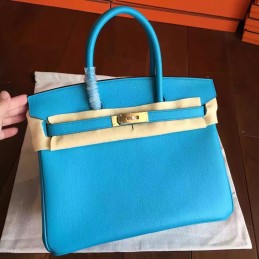 Turquoise Birkin 30 Gold Hardware Bag