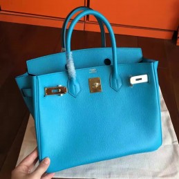 Turquoise Birkin 30 Gold Hardware Bag