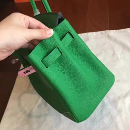 Green Birkin 30 Palladium Hardware Bag