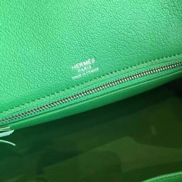 Green Birkin 30 Palladium Hardware Bag