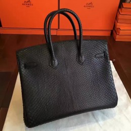 Black Beige Crocodile Leather Birkin 30 Palladium Hardware Bag
