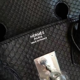 Black Beige Crocodile Leather Birkin 30 Palladium Hardware Bag