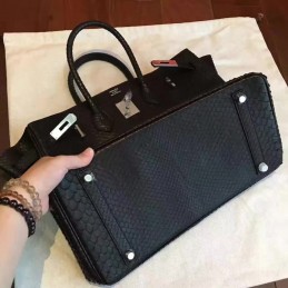 Black Beige Crocodile Leather Birkin 30 Palladium Hardware Bag