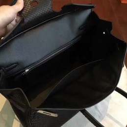 Black Beige Crocodile Leather Birkin 30 Palladium Hardware Bag