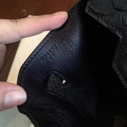 Black Beige Crocodile Leather Birkin 30 Palladium Hardware Bag