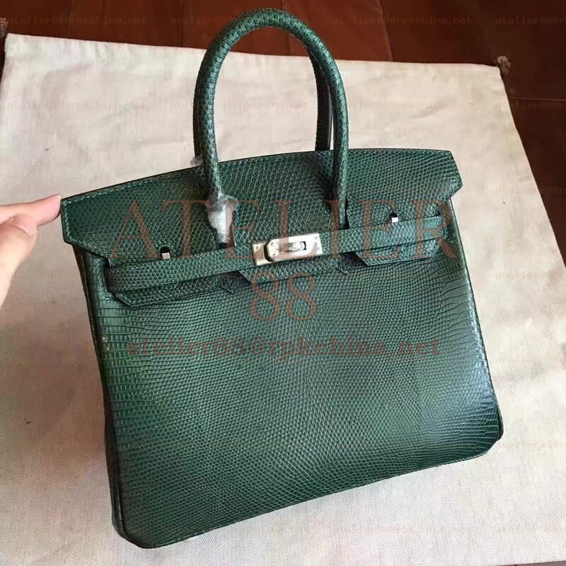 Green Crocodile Leather Birkin 30 Palladium Hardware Bag