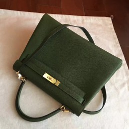 Olive Green Kelly 32 Gold Hardware Bag