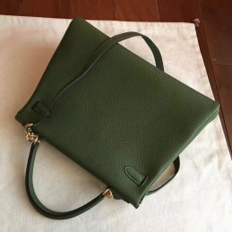 Olive Green Kelly 32 Gold Hardware Bag