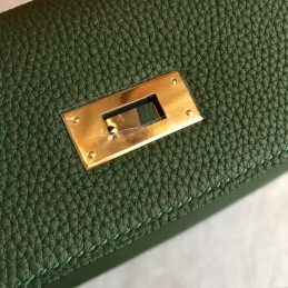 Olive Green Kelly 32 Gold Hardware Bag